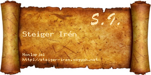 Steiger Irén névjegykártya